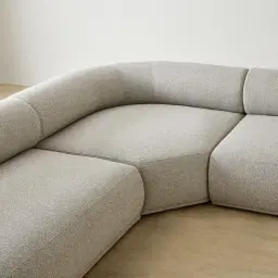 Pebbla Slate Grey Fabric Modular Corner Sofa with Left Arm Wide and Right Terminal