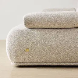 Pebbla Slate Grey Fabric 2 Wide Pieces Modular Sofa