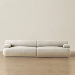 Pebbla Slate Grey Fabric 2 Wide Pieces Modular Sofa