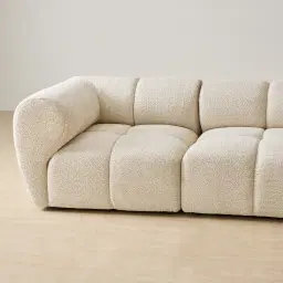 Quincy Stone Cream Woven Fabric 2 Pieces Modular Sofa