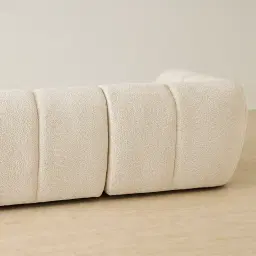 Quincy Stone Cream Woven Fabric 3 Pieces Modular Sofa