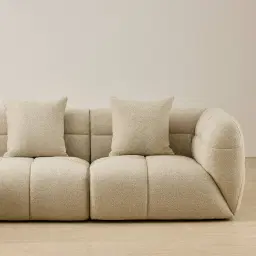 Amity Pearl Beige Fabric 4 Pieces Modular Sofa with Left Chaise