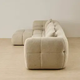 Amity Pearl Beige Fabric 4 Pieces Modular Sofa with Left Chaise