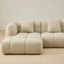 Amity Pearl Beige Fabric 4 Pieces Modular Sofa with Left Chaise