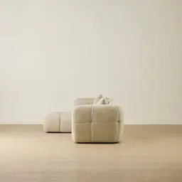 Amity Pearl Beige Fabric 3 Pieces Modular Sofa with Right Arm and Left Chaise