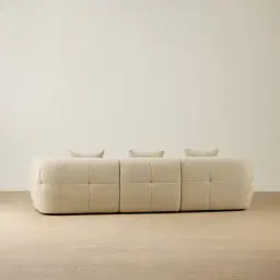 Amity Pearl Beige Fabric 3 Pieces Modular Sofa with Right Arm and Left Chaise
