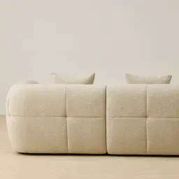 Amity Pearl Beige Fabric 3 Pieces Modular Sofa with Right Arm and Left Chaise