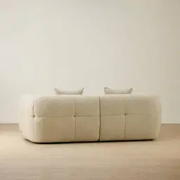 Amity Pearl Beige Fabric 2 Pieces Modular Sofa with Right Arm and Left Chaise