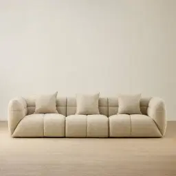 Amity Pearl Beige Fabric 3 Pieces Modular Sofa