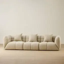 Amity Pearl Beige Fabric 3 Pieces Modular Sofa