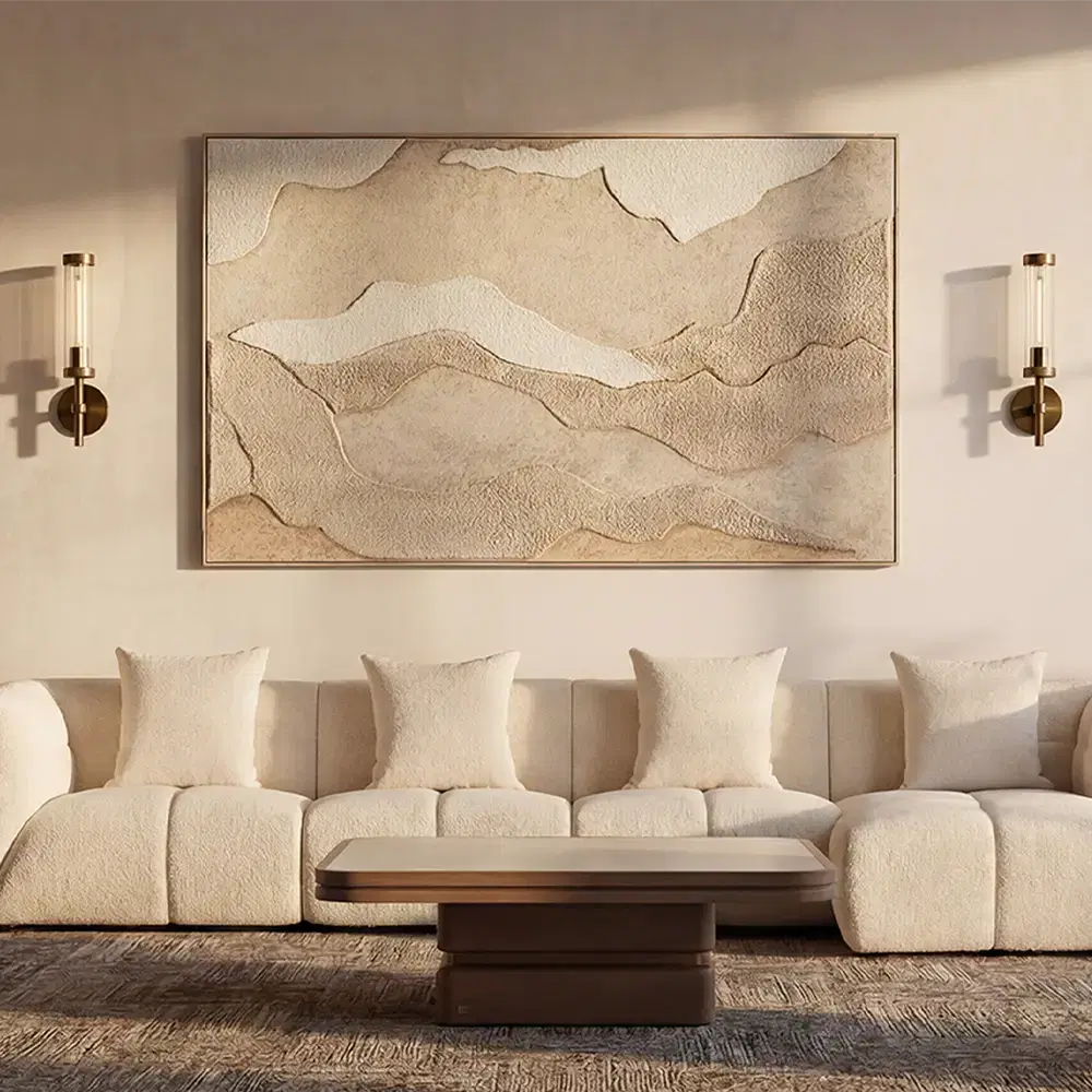 Amity Stone Cream Woven Fabric 4 Pieces Modular Sofa with Left Chaise