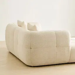 Amity Stone Cream Woven Fabric 2 Pieces Modular Sofa with Right Arm and Left Chaise