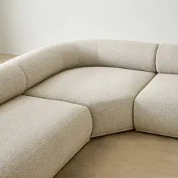 Pebbla Slate Grey Fabric 4 Pieces Modular Corner Sofa with Left Arm Wide and Right Arm Wide