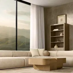 Pebbla Slate Grey Fabric 4 Pieces Modular Corner Sofa with Left Arm Wide and Right Arm Wide