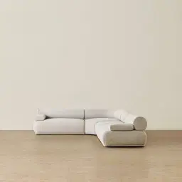 Pebbla Slate Grey Fabric 4 Pieces Modular Corner Sofa with Left Arm Wide and Right Arm Wide