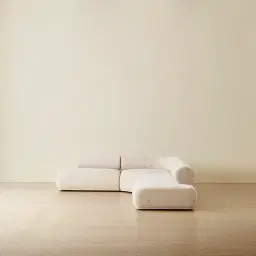 Pebbla Tuscan Sand Fabric 4 Pieces Modular Corner Sofa with Left Terminal and Right Terminal