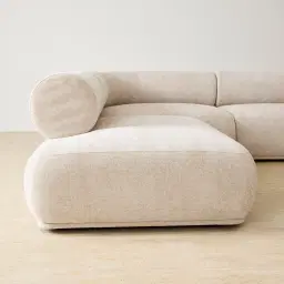 Pebbla Tuscan Sand Fabric 4 Pieces Modular Corner Sofa with Left Terminal and Right Terminal