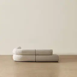 Pebbla Slate Grey Fabric 4 Pieces Modular Corner Sofa with Left Terminal and Right Terminal