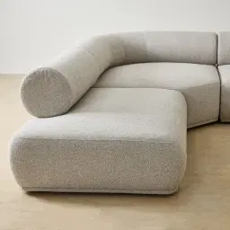 Pebbla Slate Grey Fabric 4 Pieces Modular Corner Sofa with Left Terminal and Right Terminal