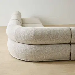 Pebbla Slate Grey Fabric 4 Pieces Modular Corner Sofa with Left Terminal and Right Terminal
