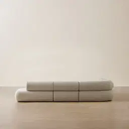 Pebbla Slate Grey Fabric 4 Pieces Modular Corner Sofa with Left Terminal and Right Terminal