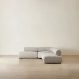 Pebbla Slate Grey Fabric 4 Pieces Modular Corner Sofa with Left Terminal and Right Terminal