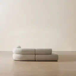 Pebbla Slate Grey Fabric 4 Pieces Modular Corner Sofa with Left Terminal and Right Terminal