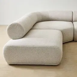 Pebbla Slate Grey Fabric 4 Pieces Modular Corner Sofa with Left Terminal and Right Terminal