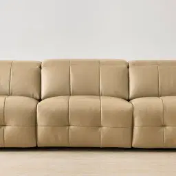 Jones Desert Brown Leather 3 Pieces Modular Dual Electric Recliner