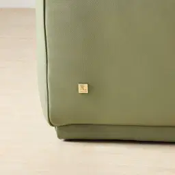 Crosby Light Green Leather 2 Pieces Modular Sofa