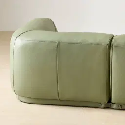 Crosby Light Green Leather 3 Pieces Modular Sofa