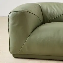 Crosby Light Green Leather 5 Pieces Modular Corner Sofa with Left and Right Arm