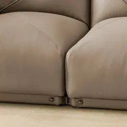 Crosby Myrtle Grey Leather 2 Pieces Modular Sofa