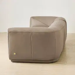 Crosby Myrtle Grey Leather 3 Pieces Modular Sofa