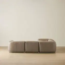 Crosby Myrtle Grey Leather 5 Pieces Modular Corner Sofa with Left and Right Arm