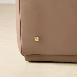 Crosby Mushroom Beige Leather 2 Pieces Modular Sofa