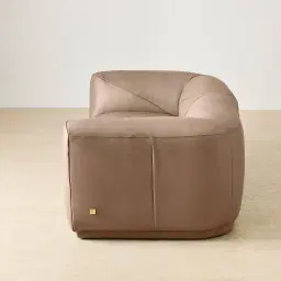 Crosby Mushroom Beige Leather 2 Pieces Modular Sofa