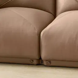 Crosby Mushroom Beige Leather 3 Pieces Modular Sofa