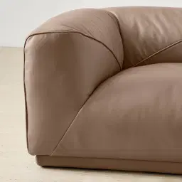 Crosby Mushroom Beige Leather 5 Pieces Modular Corner Sofa with Left and Right Arm