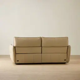 Linton Desert Brown Leather 2 Pieces Modular Dual Electric Recliner