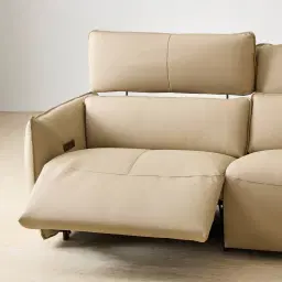 Linton Desert Brown Leather 3 Pieces Modular Dual Electric Recliner