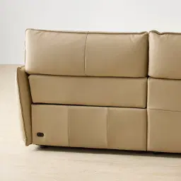 Linton Desert Brown Leather 3 Pieces Modular Dual Electric Recliner