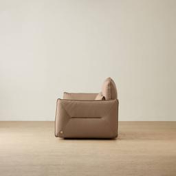 Linton Mushroom Beige Leather 2 Pieces Modular Dual Electric Recliner