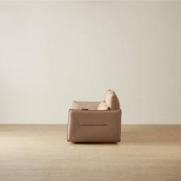 Linton Mushroom Beige Leather 3 Pieces Modular Dual Electric Recliner