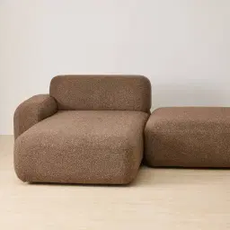 Capri Earth Brown Woven Fabric Modular Corner Sofa - Left Chaise