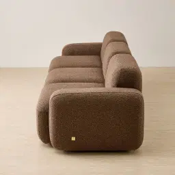 Capri Earth Brown Woven Fabric 3 Pieces Sofa