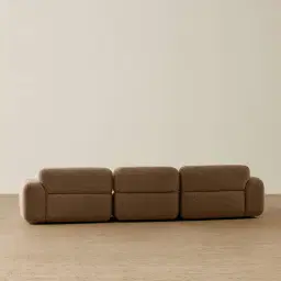 Capri Earth Brown Woven Fabric 3 Pieces Sofa