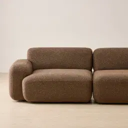 Capri Earth Brown Woven Fabric 2 Pieces Sofa