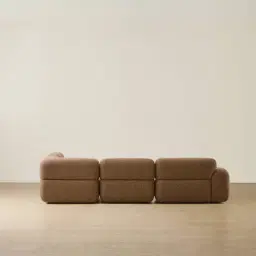 Capri Earth Brown Woven Fabric 5 Pieces Sofa