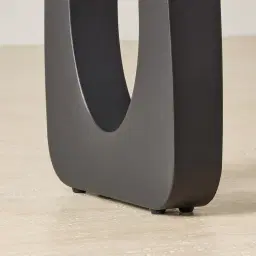 Aspen Matte Black Rounded Corners Console Table with White Sintered Stone Top